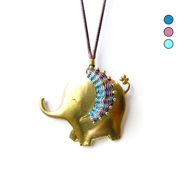 Happy Elephant Macramé Necklace