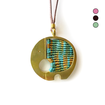 Modern Elephant Macramé Necklace