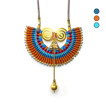 Double Spiral Macrame Necklace