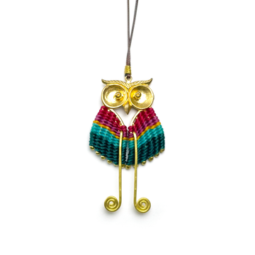 Macrame Tall Owl Necklace