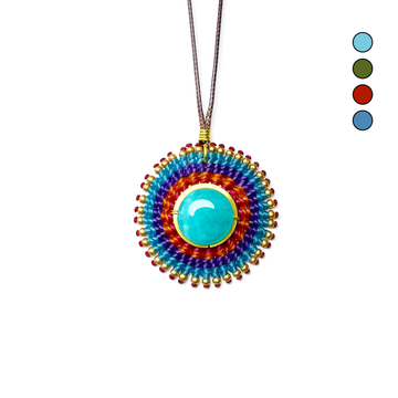 Sunshine Gemstone Boho Macramé Necklace