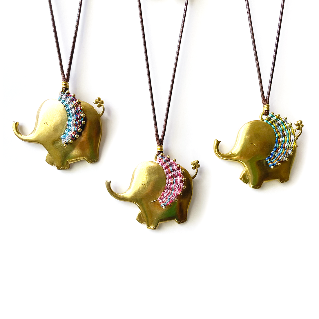 Happy Elephant Macramé Necklace