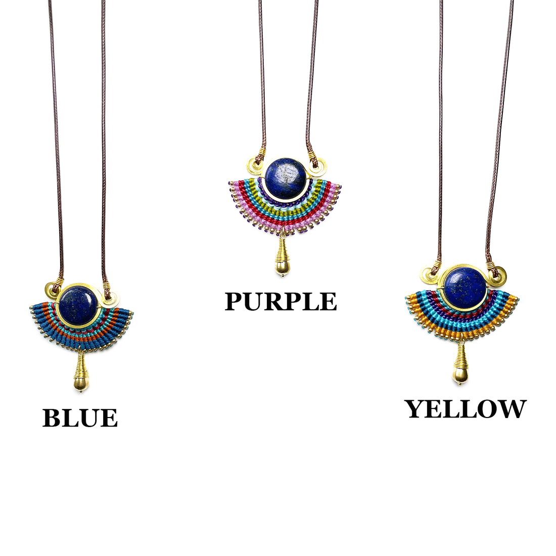 Egyptian Fan Shaped Boho Necklace – Lapis Lazuli Center