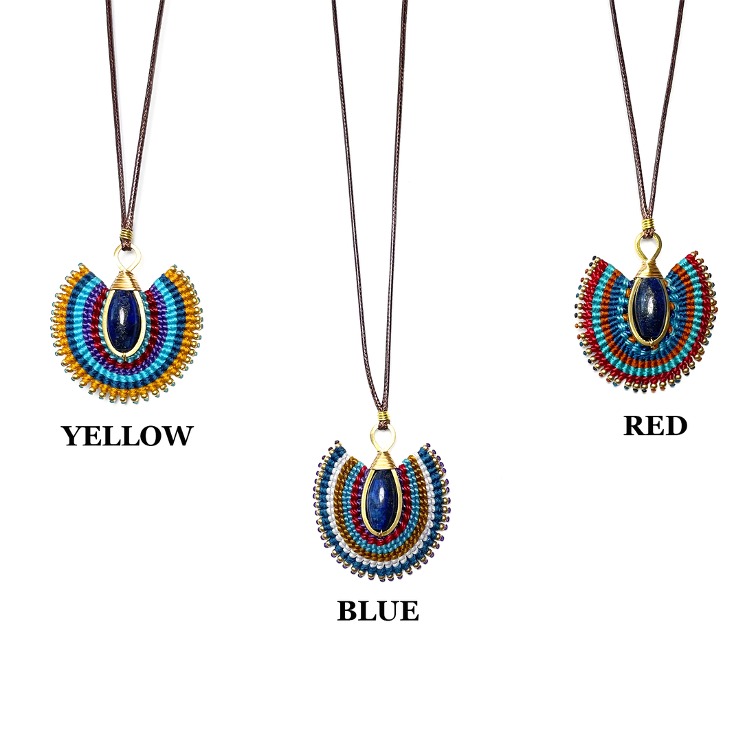 Angel Wing Lapis Stone Boho Necklace