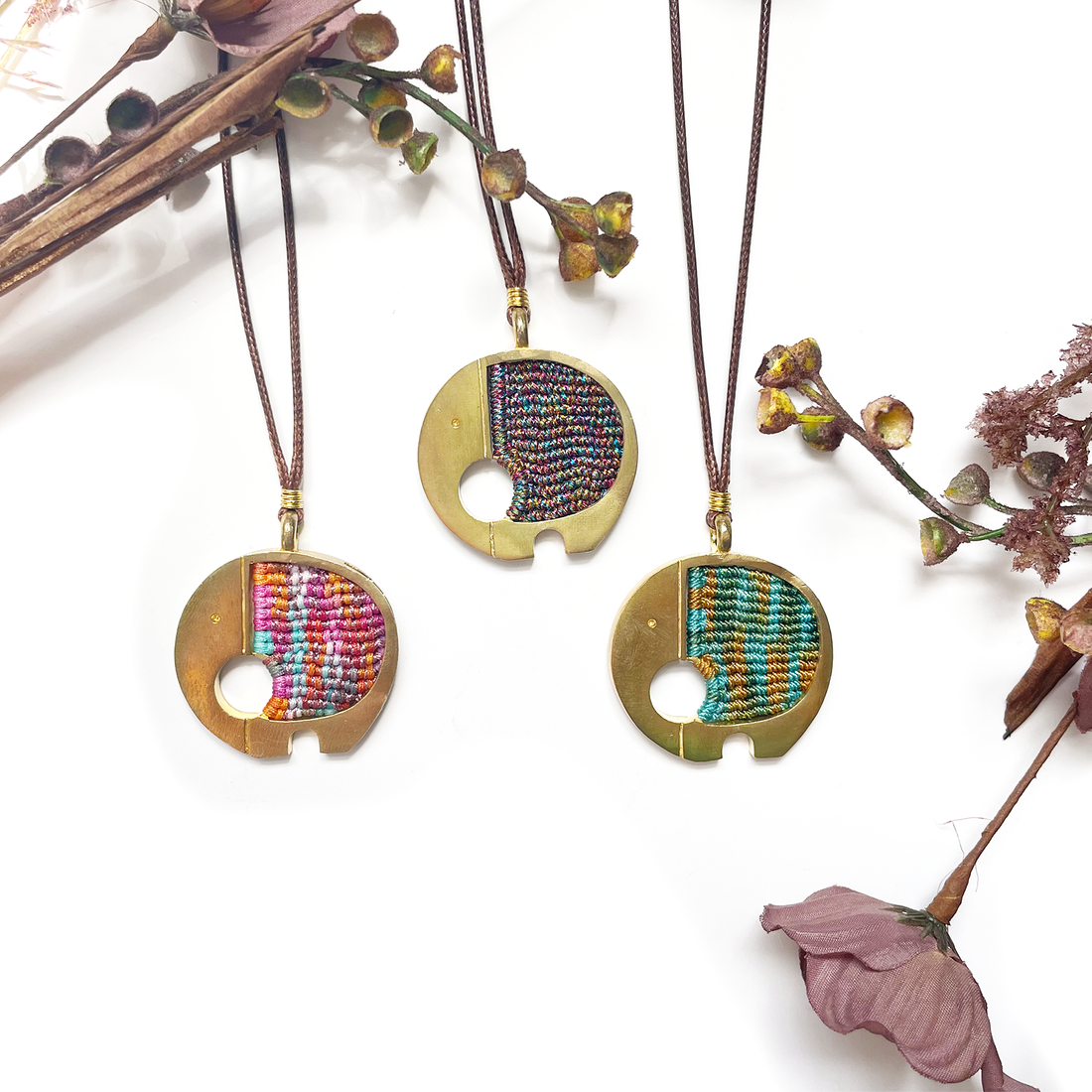 Modern Elephant Macramé Necklace
