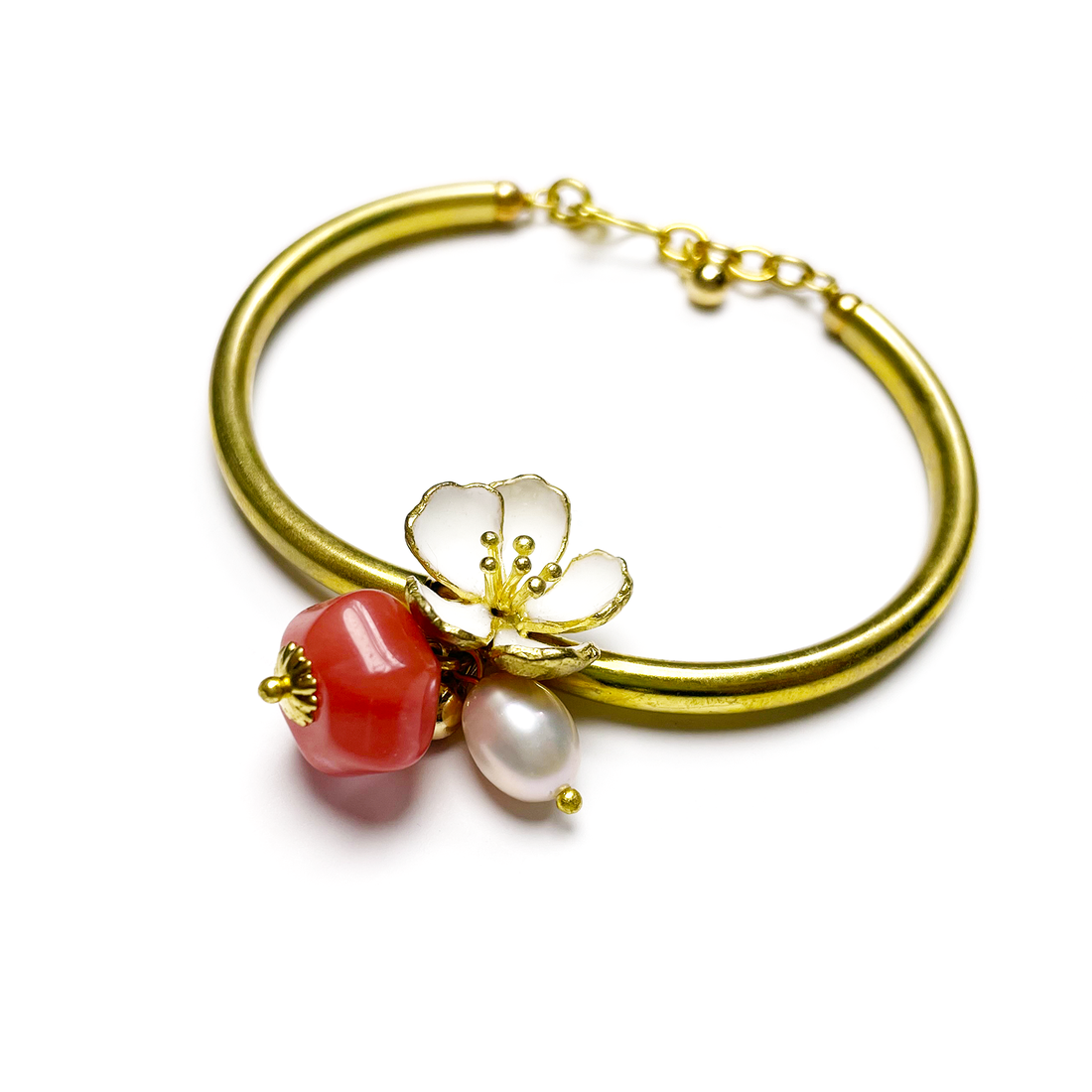 Cherry Blossom Pink Jade Bangle