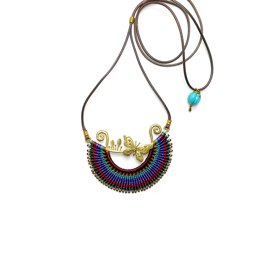 Butterfly Macramé Necklace - Boho Charm