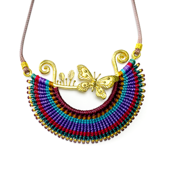 Butterfly Macramé Necklace - Boho Charm