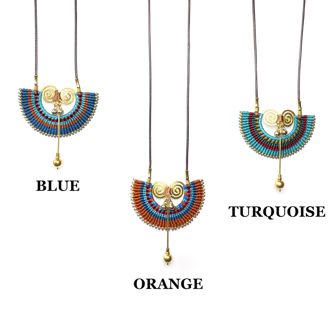 Double Spiral Macrame Necklace