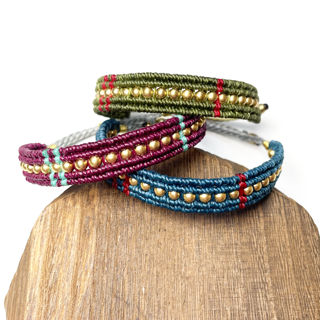 Monotone Macramé Beaded Bracelets