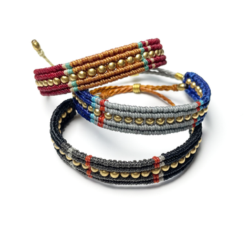 2 Color Macramé Beaded Bracelets