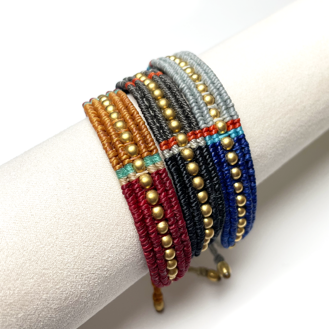 2 Color Macramé Beaded Bracelets