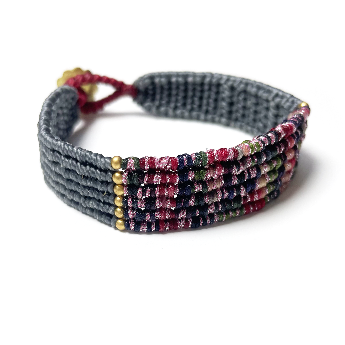 Rainbow Pink Centerpiece Macramé Style Bracelets