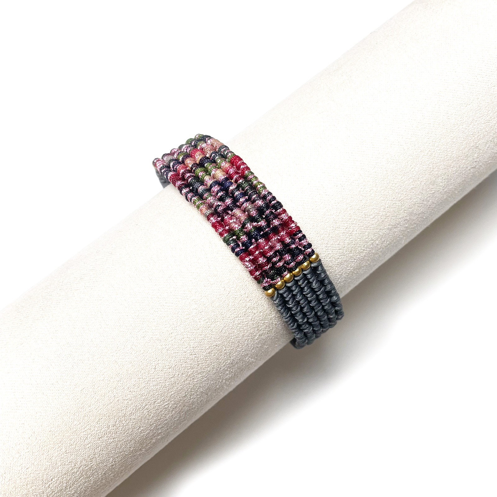 Rainbow Pink Centerpiece Macramé Style Bracelets