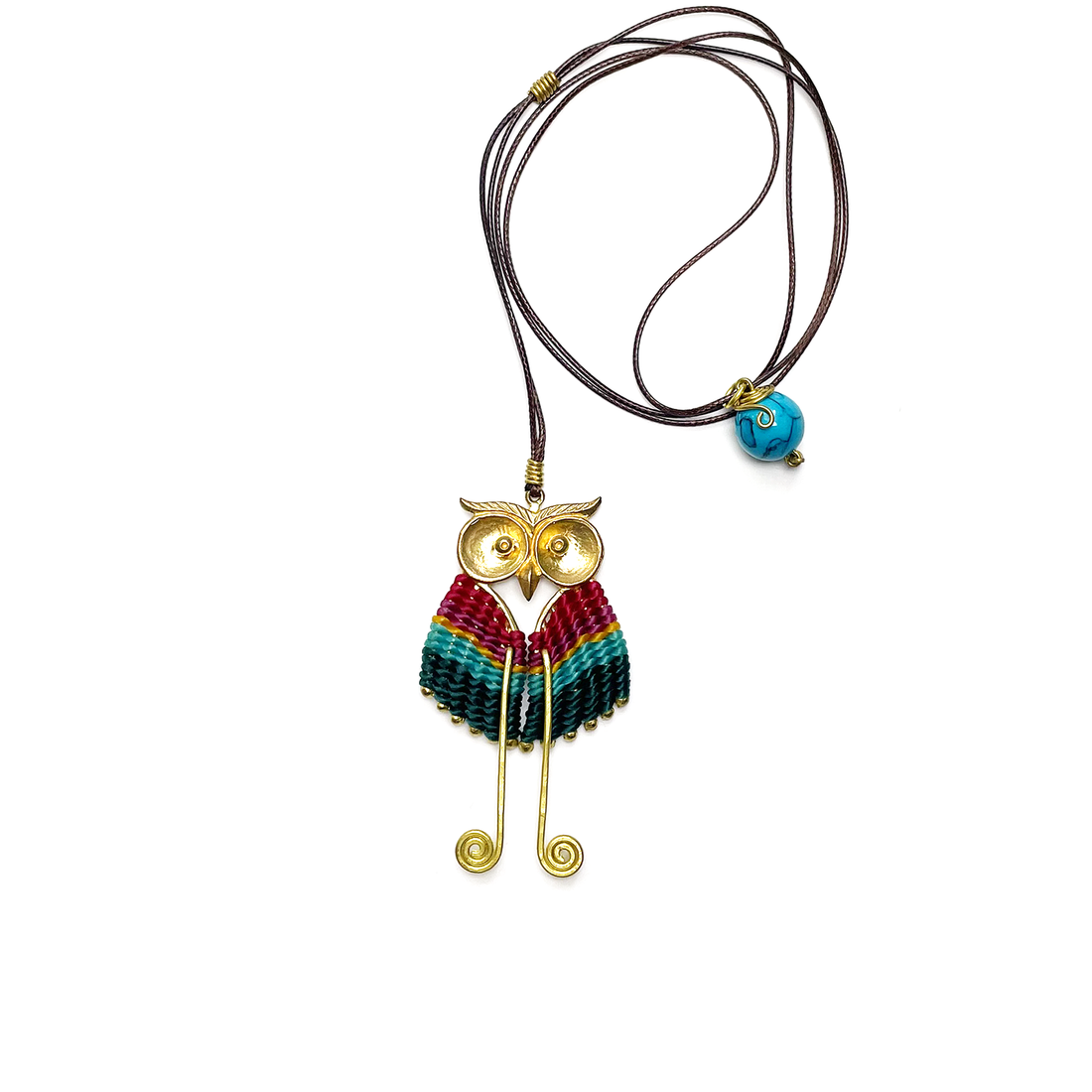 Macrame Tall Owl Necklace