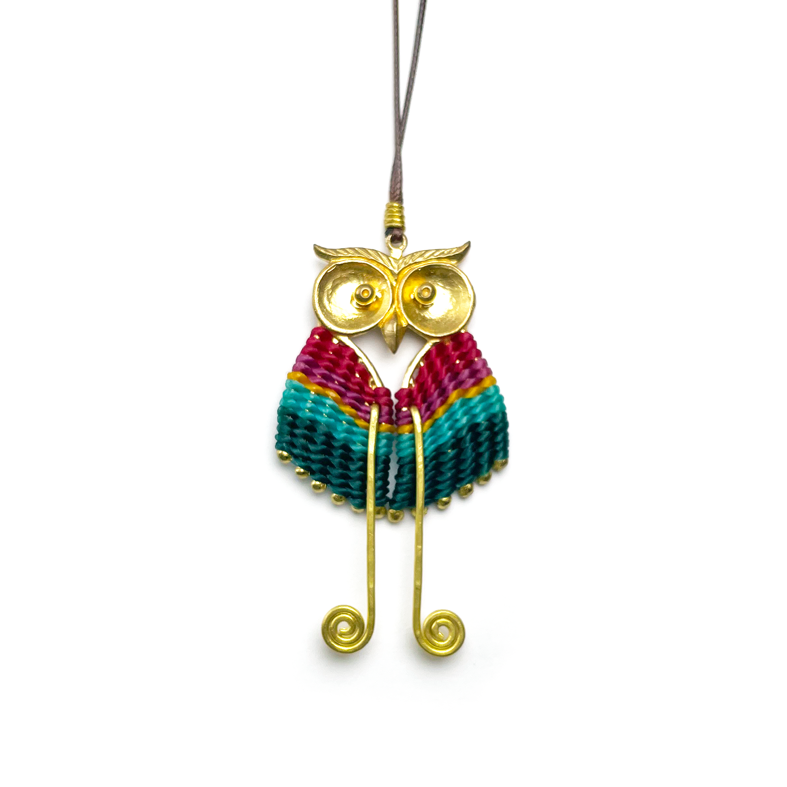 Macrame Tall Owl Necklace