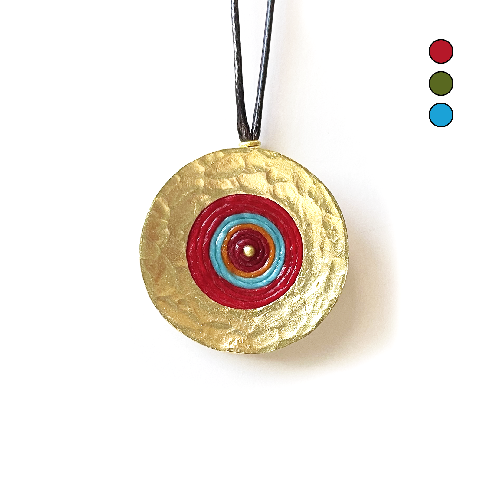 Target Shield Brass Boho Necklace
