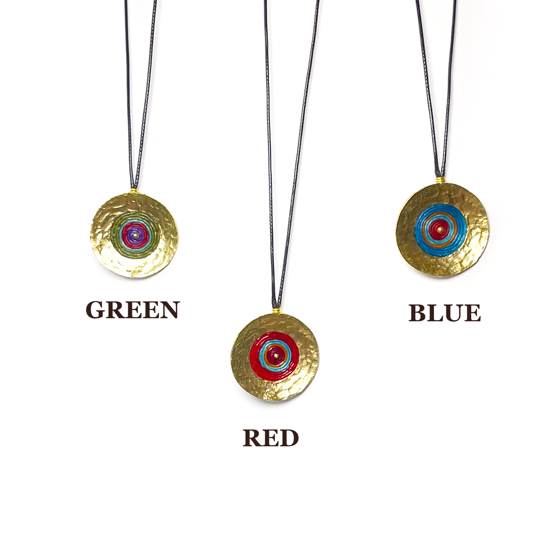 Target Shield Solid Brass Necklace