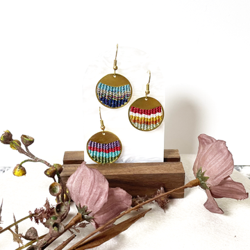 Boho Circle Macrame Earrings