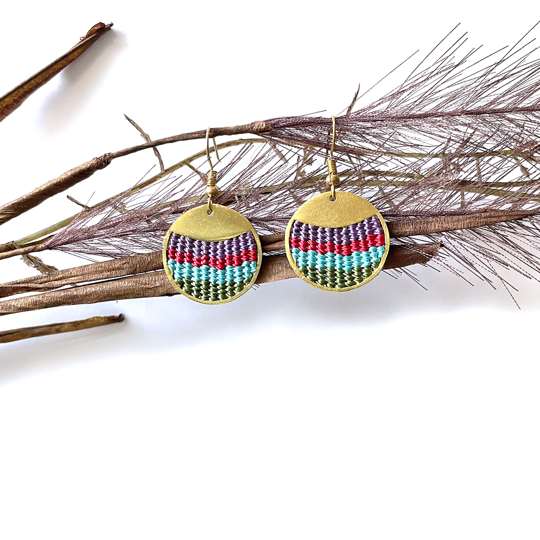 Boho Circle Macrame Earrings