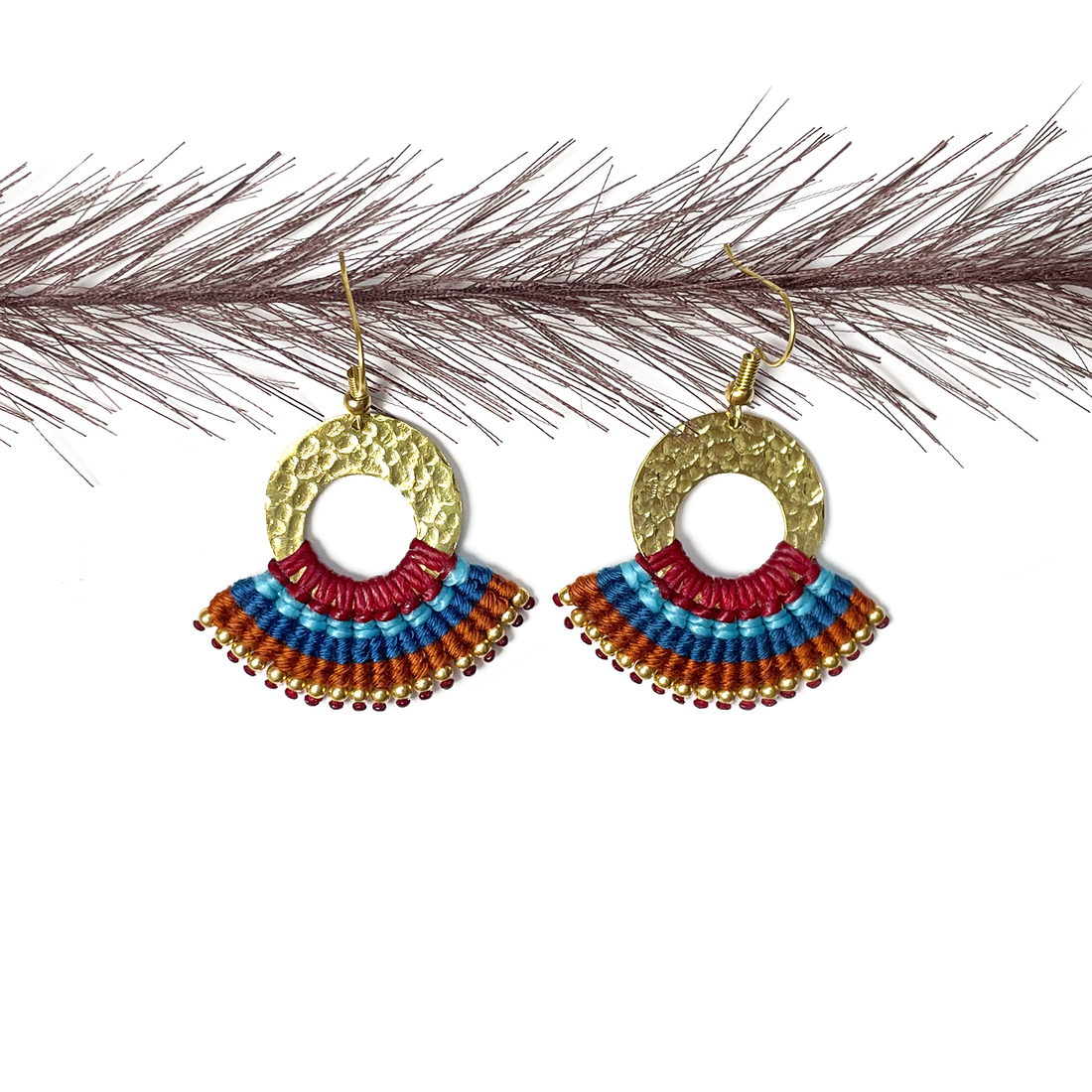 Donut Shape Boho Macrame Earrings