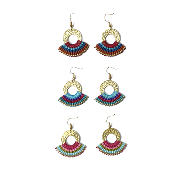 Donut Shape Boho Macrame Earrings