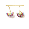 Infinity Spiral Macrame Earrings-Pink